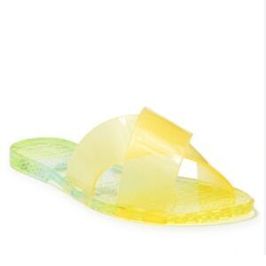 New ABOUND JESSAH SLIDE SANDAL Yellow Sunset slip on Jelly size 6
